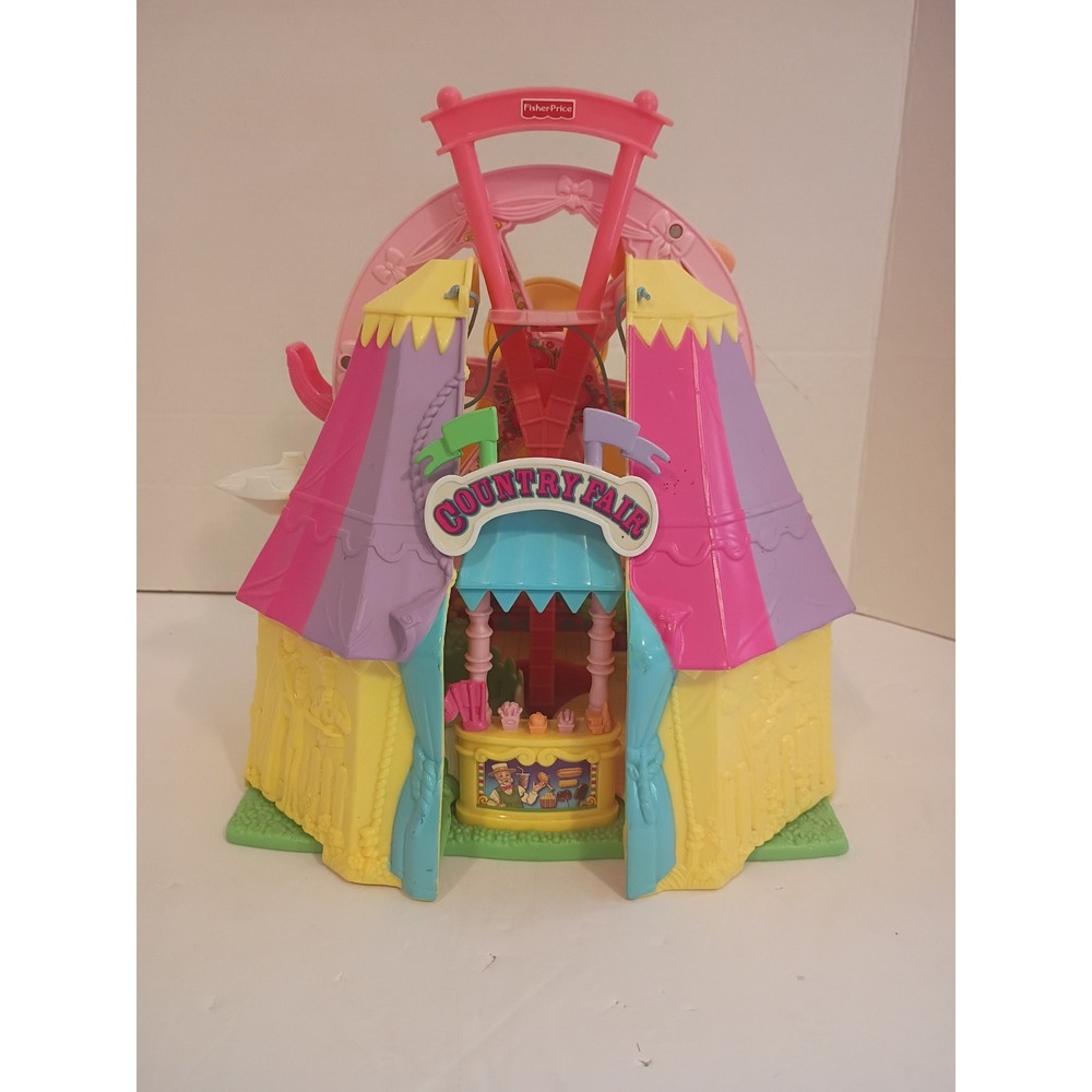 Vintage Fisher Price Country Fair Playset Ferris Wheel Hot Air Balloon 1990s Toy